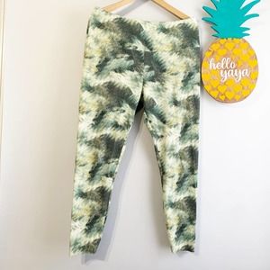 MPG | Green/White Dotted Performance Workout High Waisted  Leggings -XL